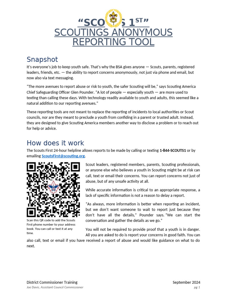 Commissioner Training 2024 09 (September) - Anonymous Reporting Tool ...