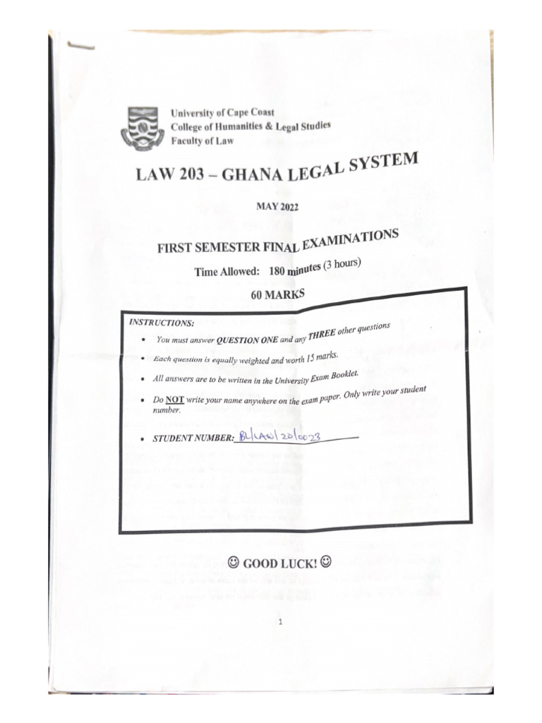 Ghana Legal System Trial Questions | PDF