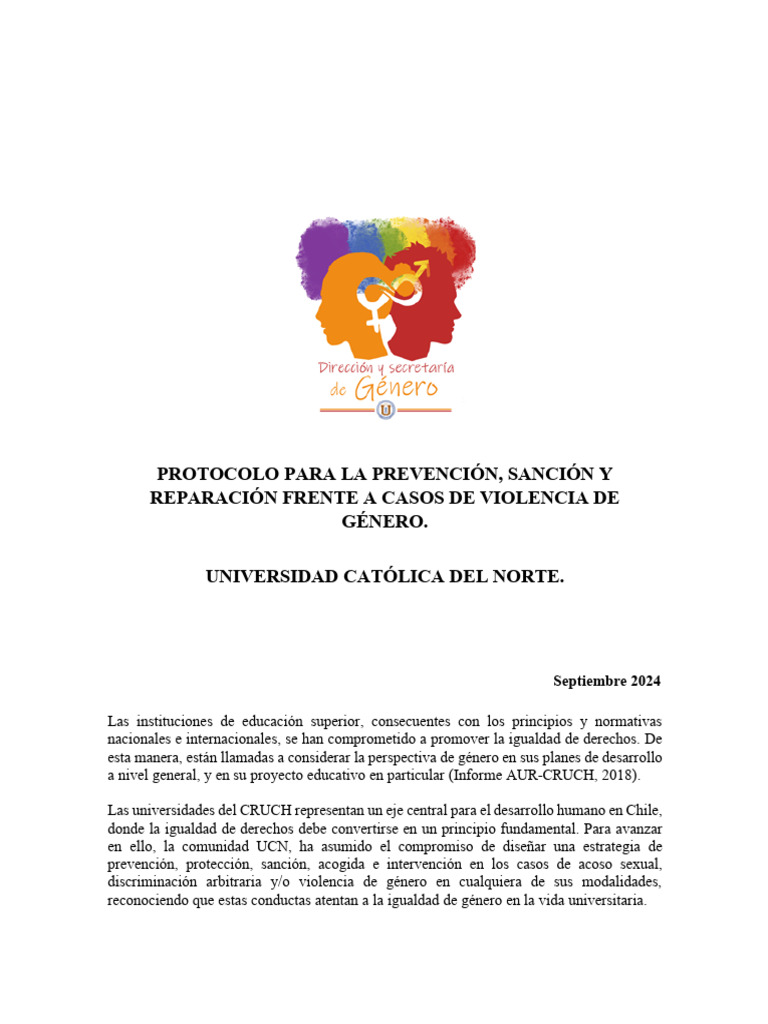 Protocolo de Genero Ucn | PDF | Acoso sexual | Violencia
