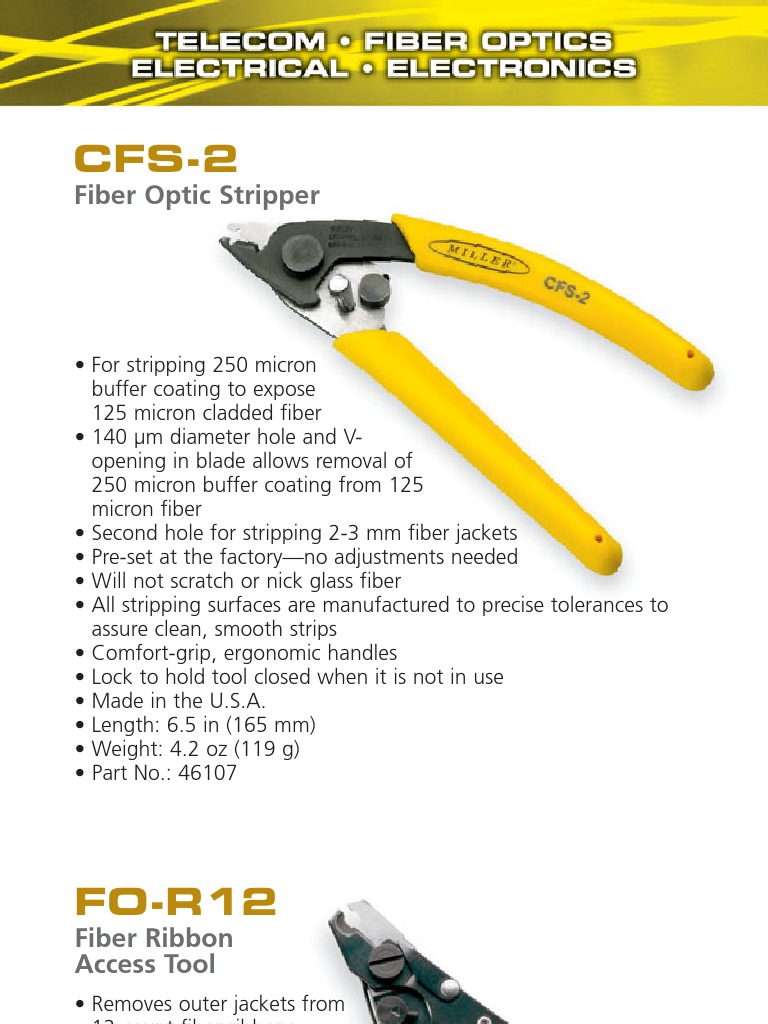 Precision Fiber Optic Stripping Tools | PDF | Home & Garden | Computers