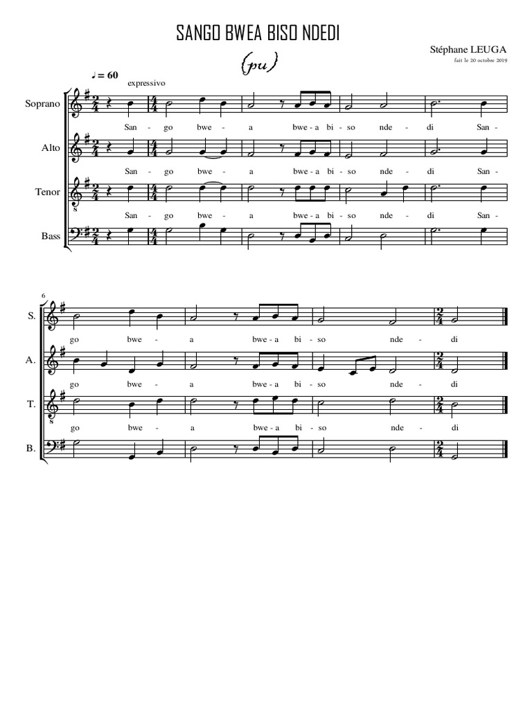 Sango Bwea Biso Ndedi (Pu) | PDF