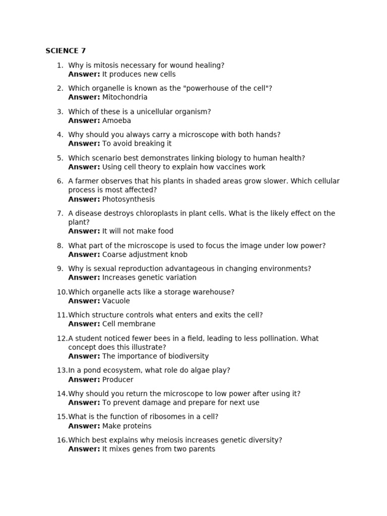 Science 7 | PDF | Cell (Biology) | Biology
