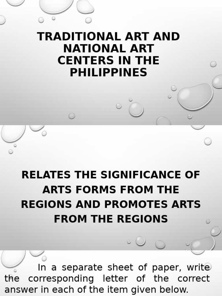 Philippine Traditional and National Arts | PDF | Philippines | The Arts