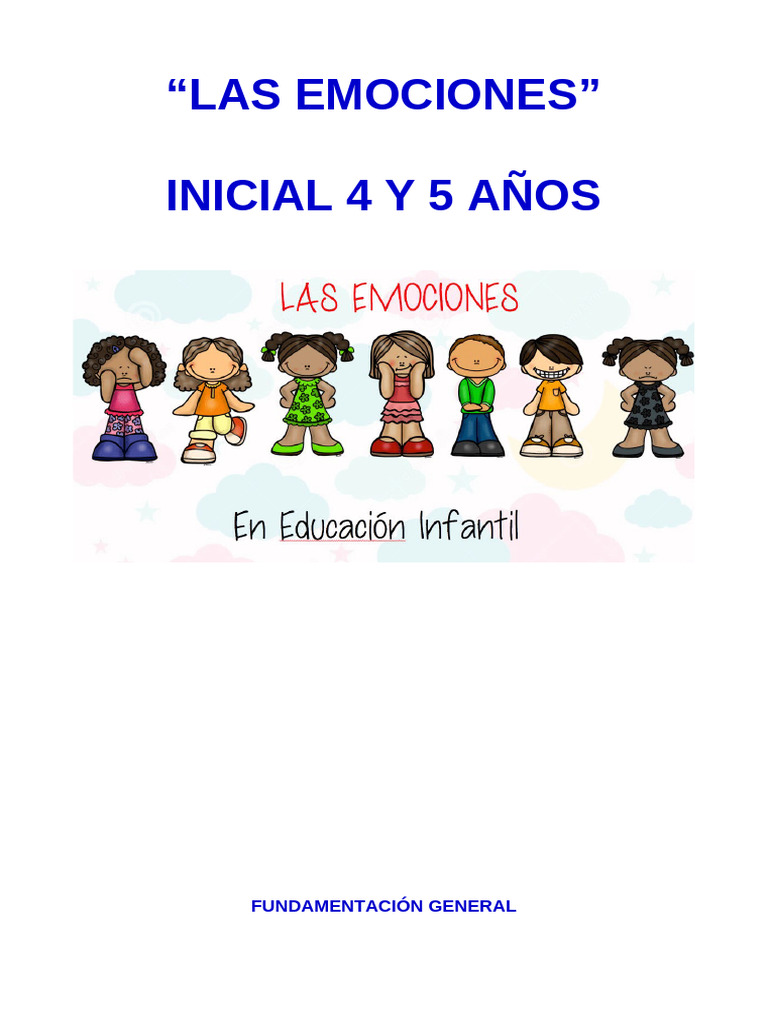 Emociones 4 y 5 Años | PDF | Las emociones | Aprendizaje