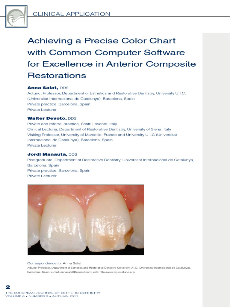 Digital Color Matching for Dental Restorations | PDF | Tooth Enamel ...