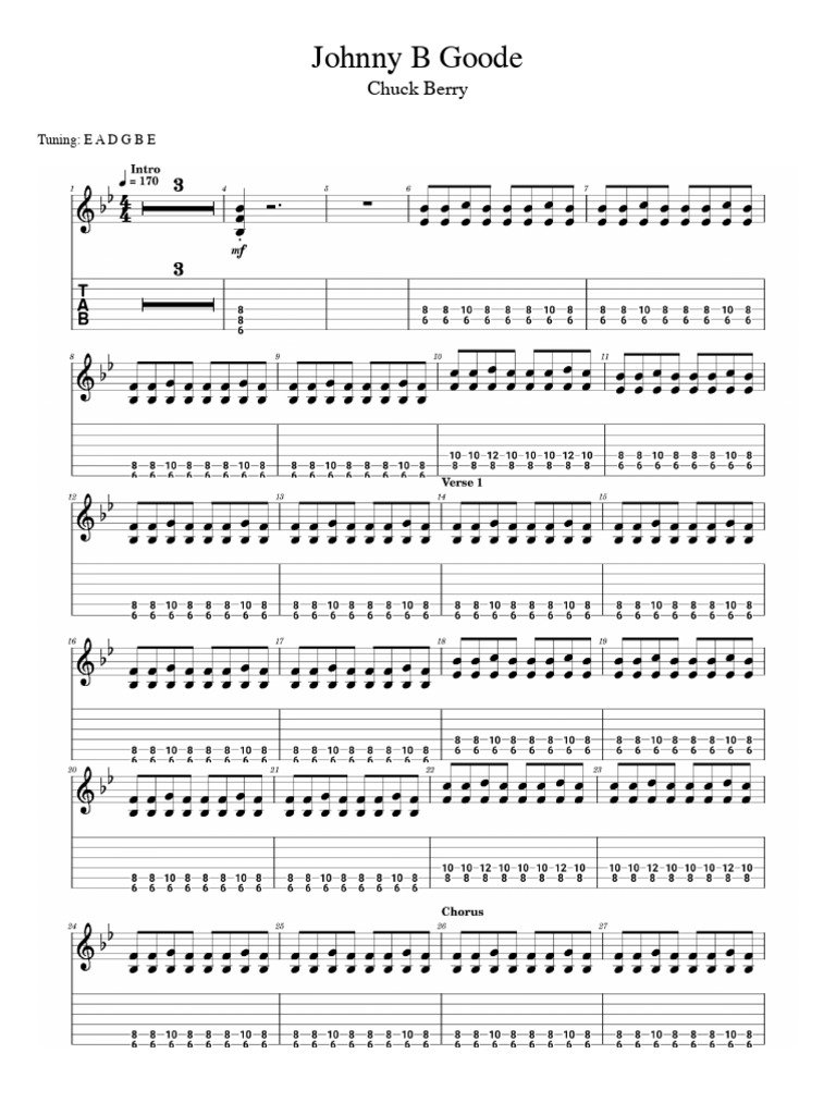Johnny B Goode (Rhythm) | PDF