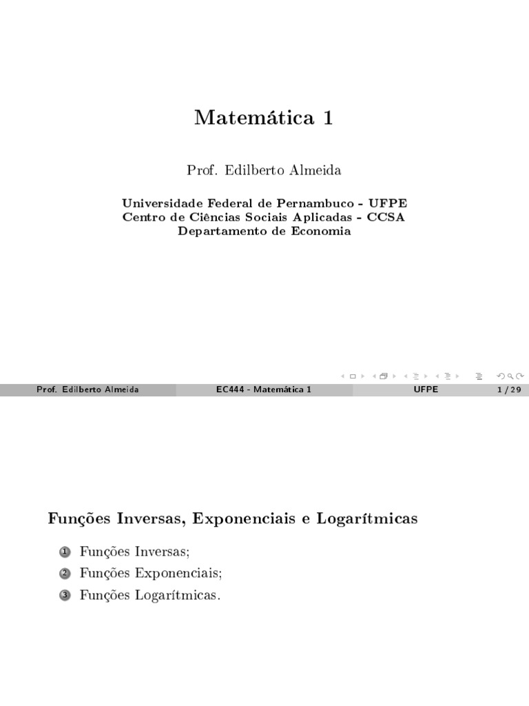 Notas de Aula - Matemtica 1 - Parte 3 | PDF | Função (Matemática ...