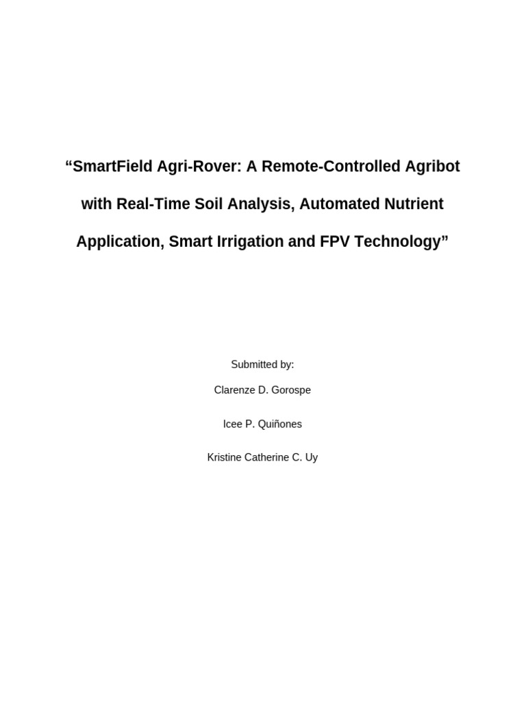 SmartField_AgriRover | PDF | Agriculture | Sustainable Agriculture