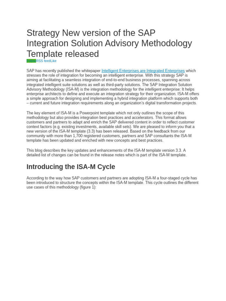 Updated SAP Integration Methodology 3.3 | PDF | Use Case | Cloud Computing