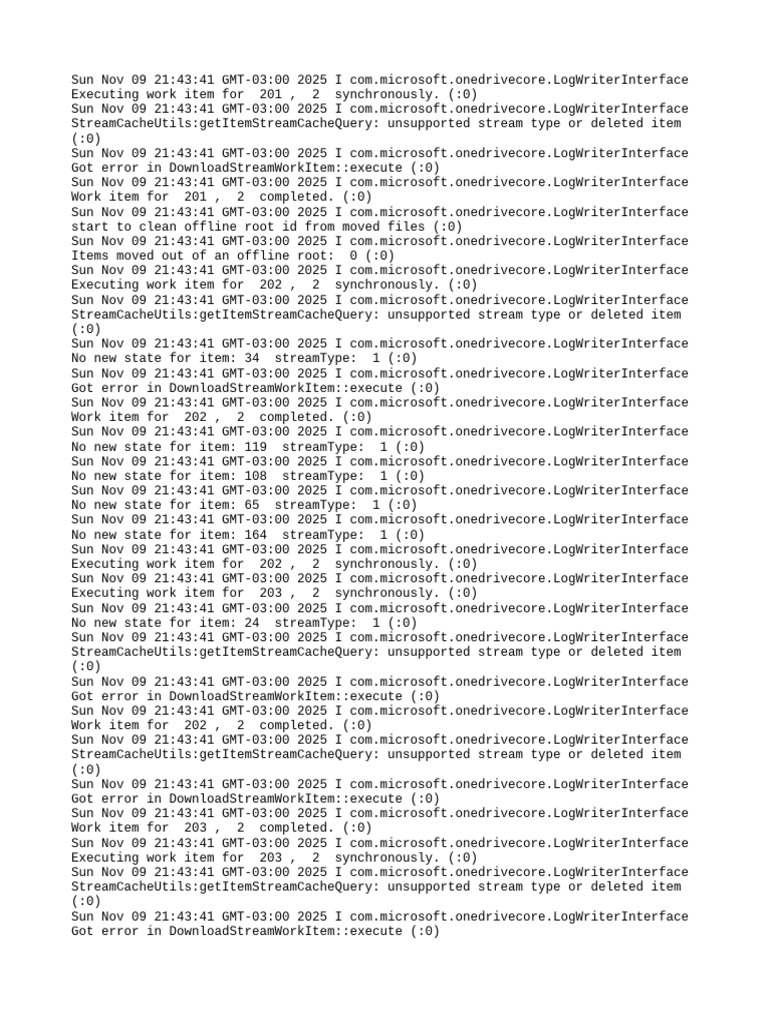 OneDrive Log Errors and Work Items | PDF | Computing | Software