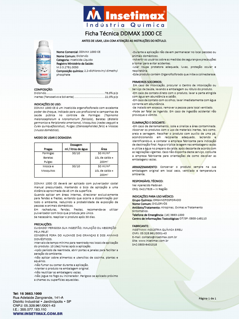 INSETIMAX - ddmax 100ce | PDF