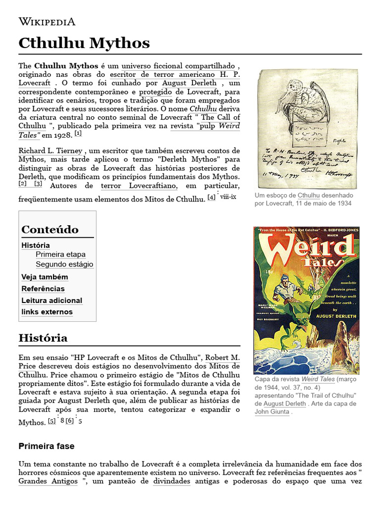 Cthulhu Mythos: Origins and Influence | PDF | Cthulhu Mythos | H. P ...