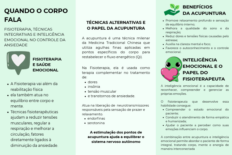 Fisioterapia e Acupuntura no Controle da Ansiedade | PDF | Acupuntura ...
