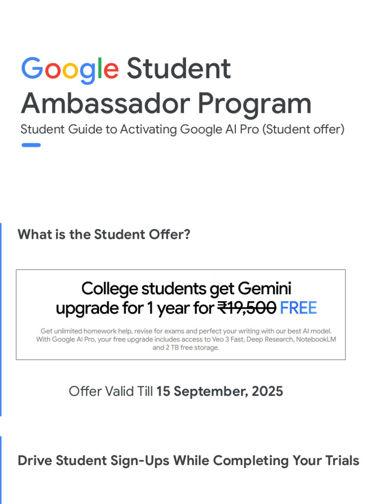 Google AI Pro Student Offer Guide | PDF | Gmail | Software