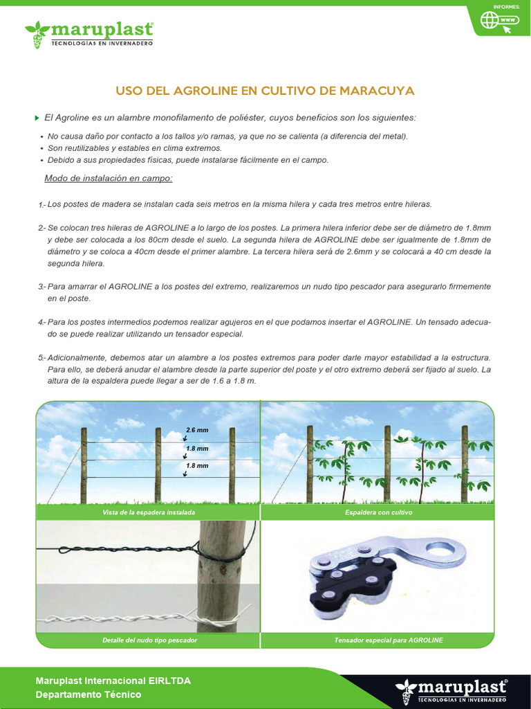 Instalación de Agroline en Maracuyá | PDF