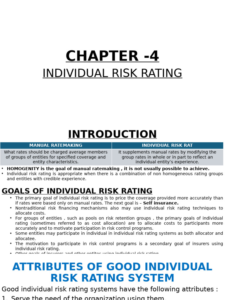 Chapter - 4 | PDF | Insurance | Risk