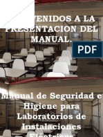 Presentación DEL MANUAL DE SEGURIDAD E HIGIENE PARA LABORATORIO DE INSTALACIONES ELECTRICAS.