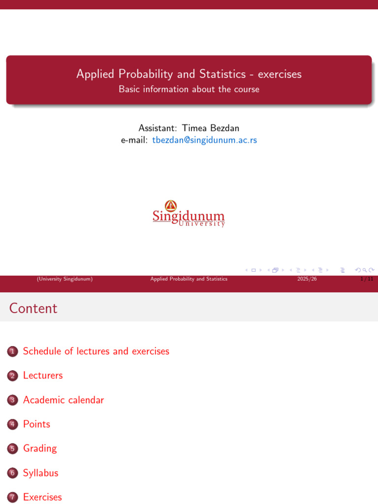 Applied Probability & Statistics Course 2025 | PDF | Statistics ...