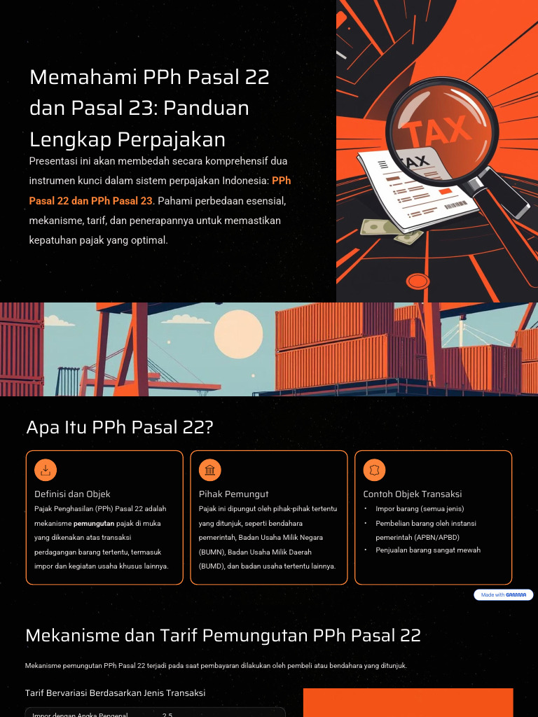 Panduan PPh Pasal 22 dan 23 Indonesia | PDF