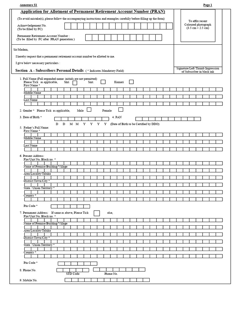 PRAN Application Form Instructions | PDF | Business | Finance & Money ...