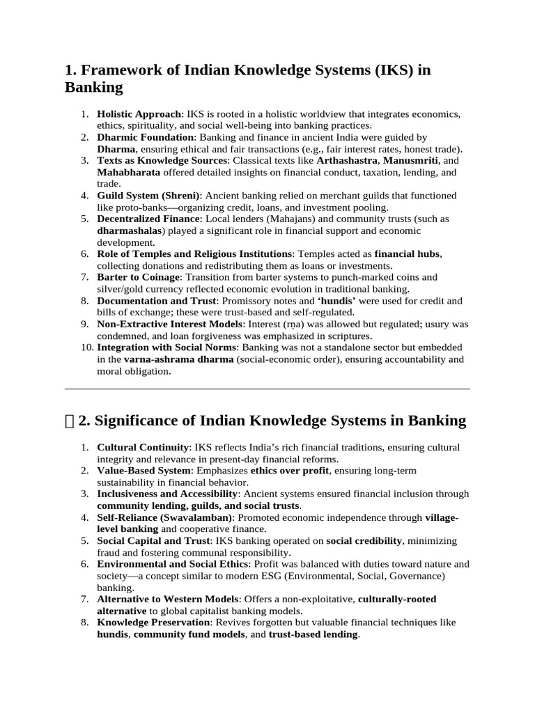 Indian Knowledge Systems in Banking | PDF | Loans | Debt