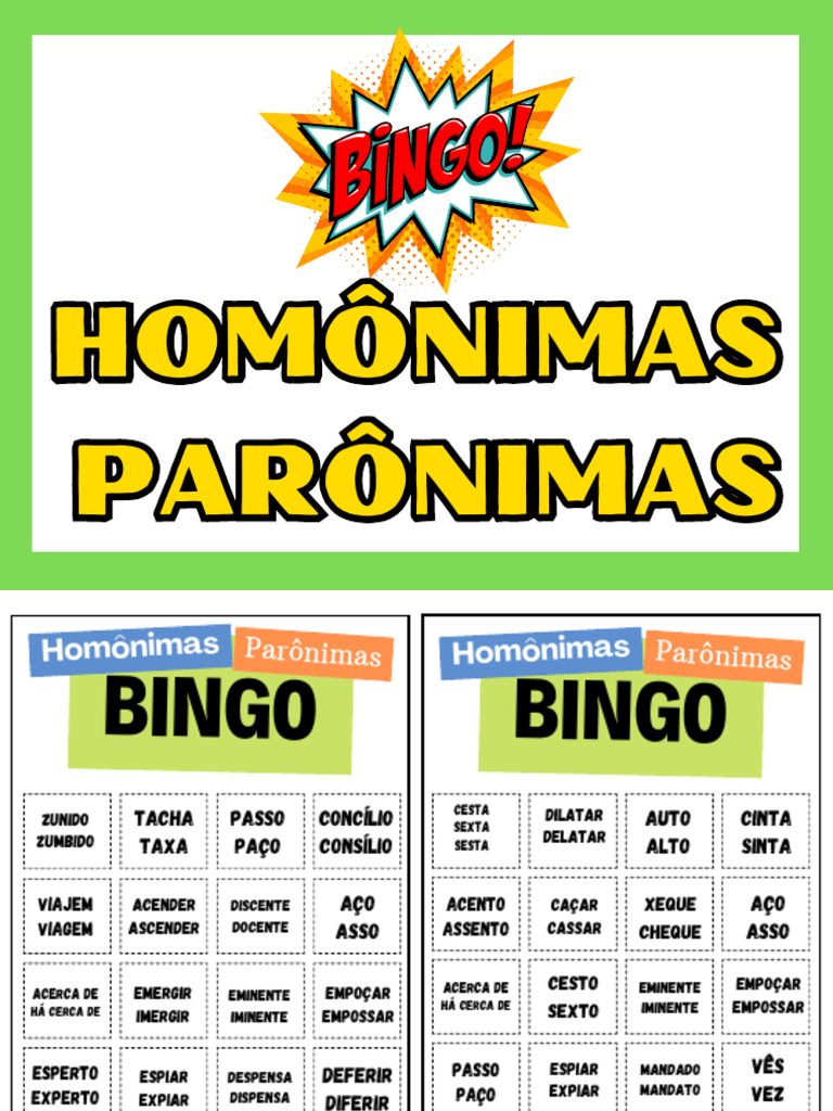Homônimas e Parônimas em Português | PDF | Palavra | Linguística