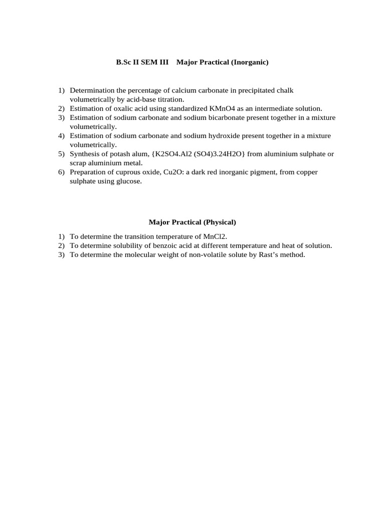 B.SC II Sem III Practical | PDF