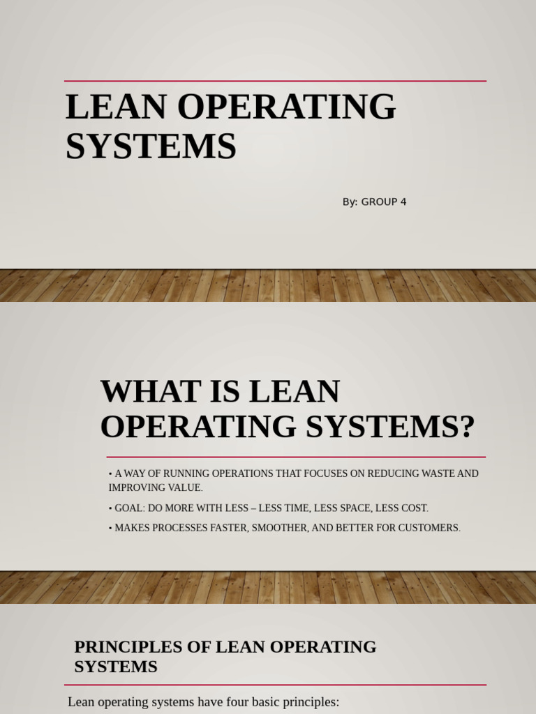 Lean Operating Systems Overview | PDF | Lean Manufacturing | Business