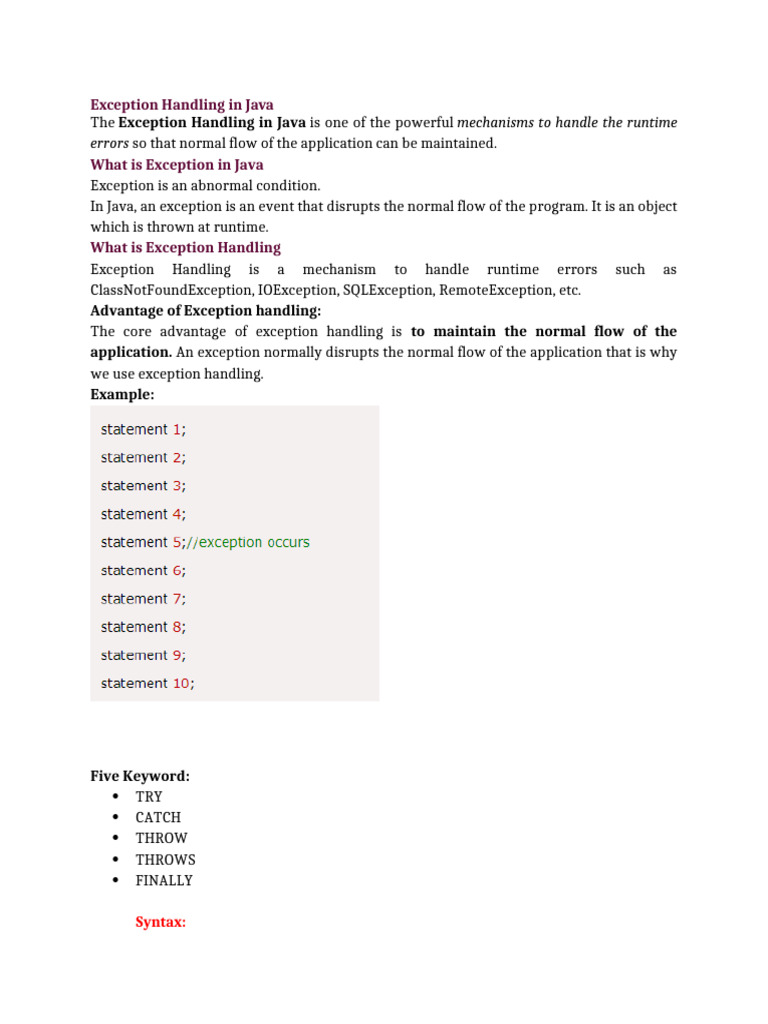 Java Exception Handling Explained | PDF | Programming Paradigms | Software