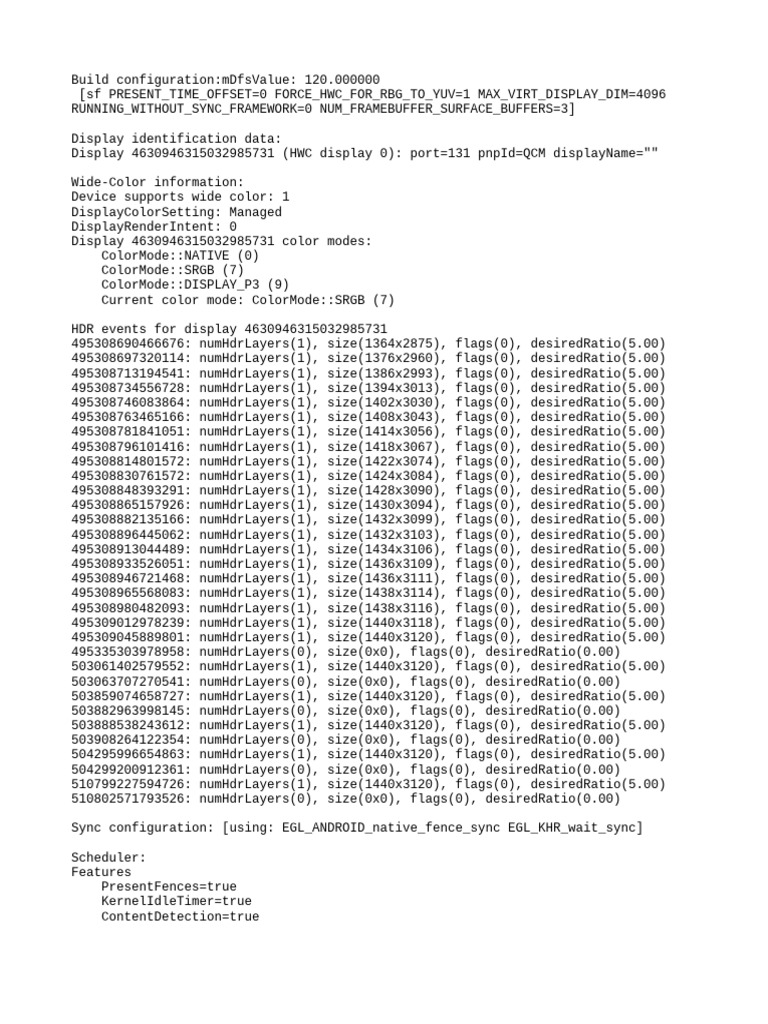 Display Configuration and Performance Data | PDF | Video | Electronics