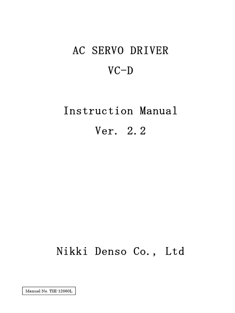 AC Servo Driver VC-D Manual Guide | PDF | Electric Motor | Parameter ...