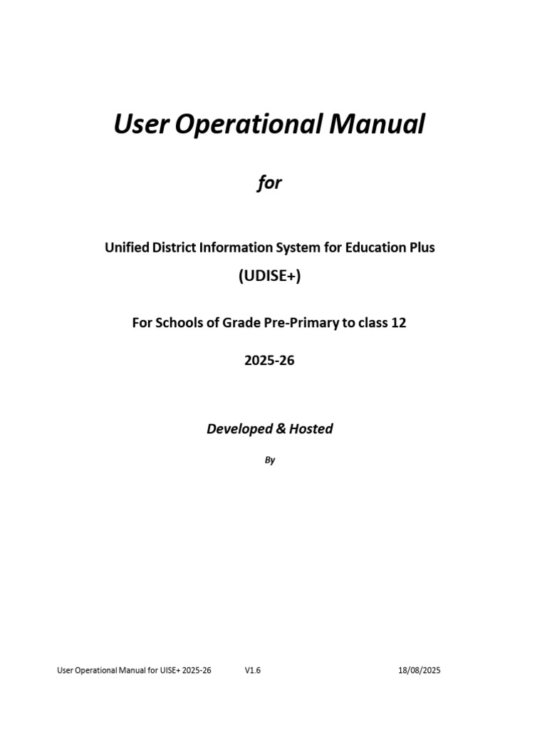 UDISE+ User Manual 2025-26 | PDF | Password | User (Computing)