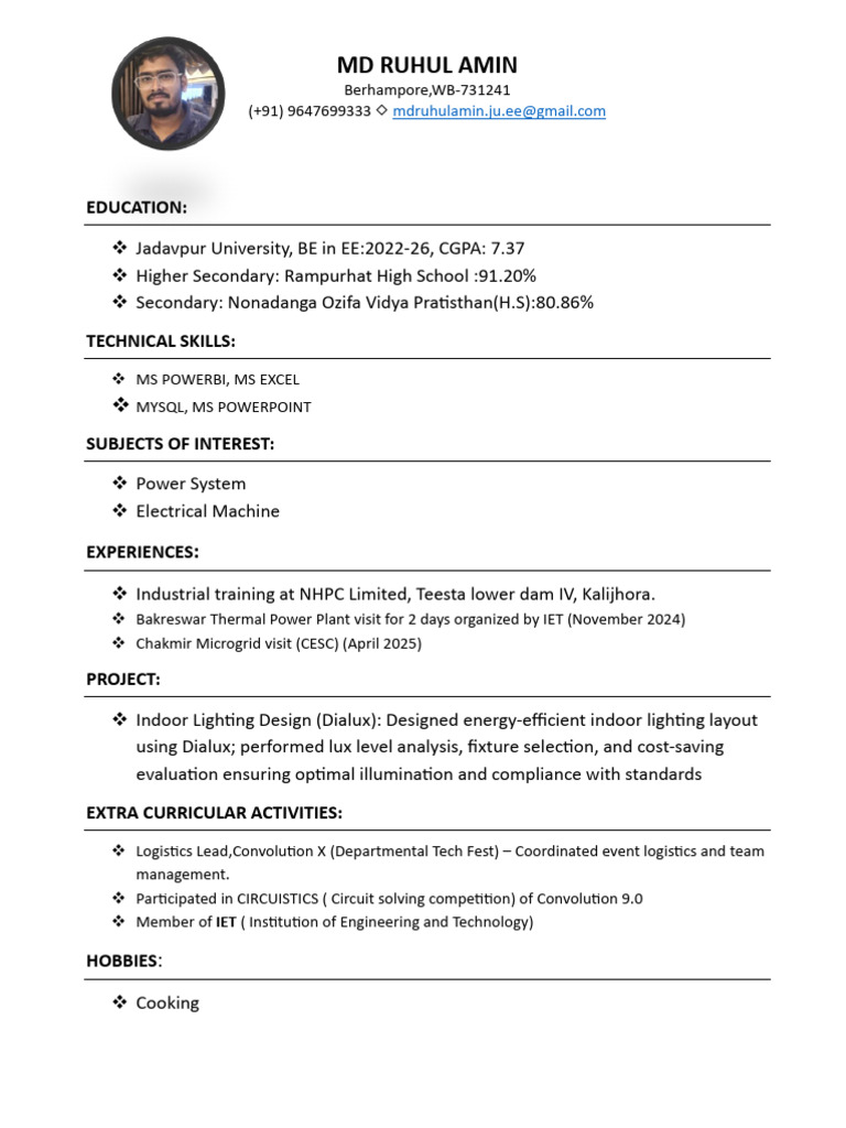 MD Ruhul Amin Electrical | PDF