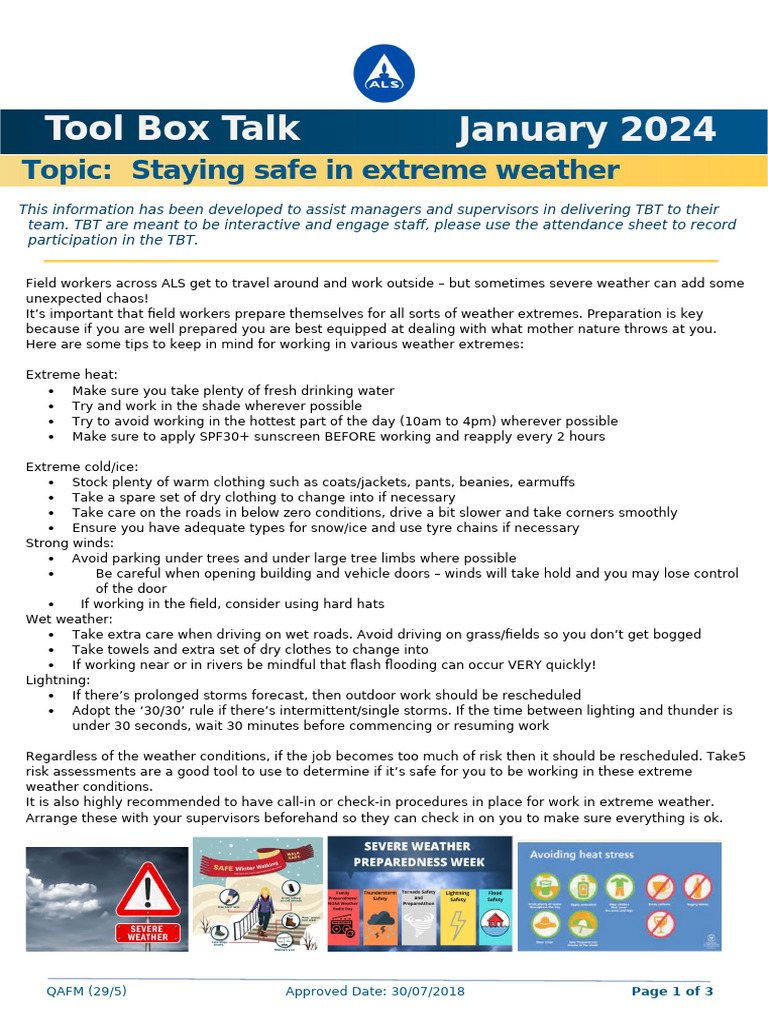 01 2024 Jan Staying Safe in Extreme Weather | PDF