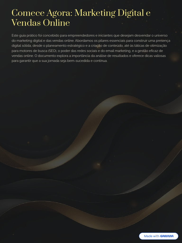 Comece Agora Marketing Digital e Vendas Online | PDF