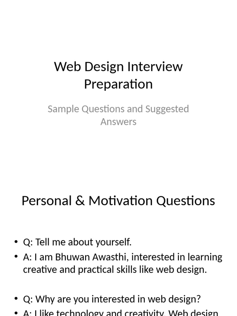 Web Design Interview Prep Guide | PDF