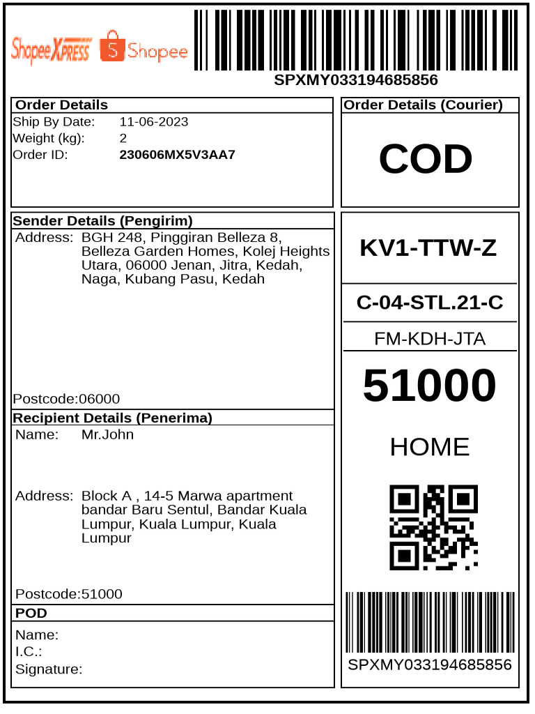COD Order Details for Shipment | PDF