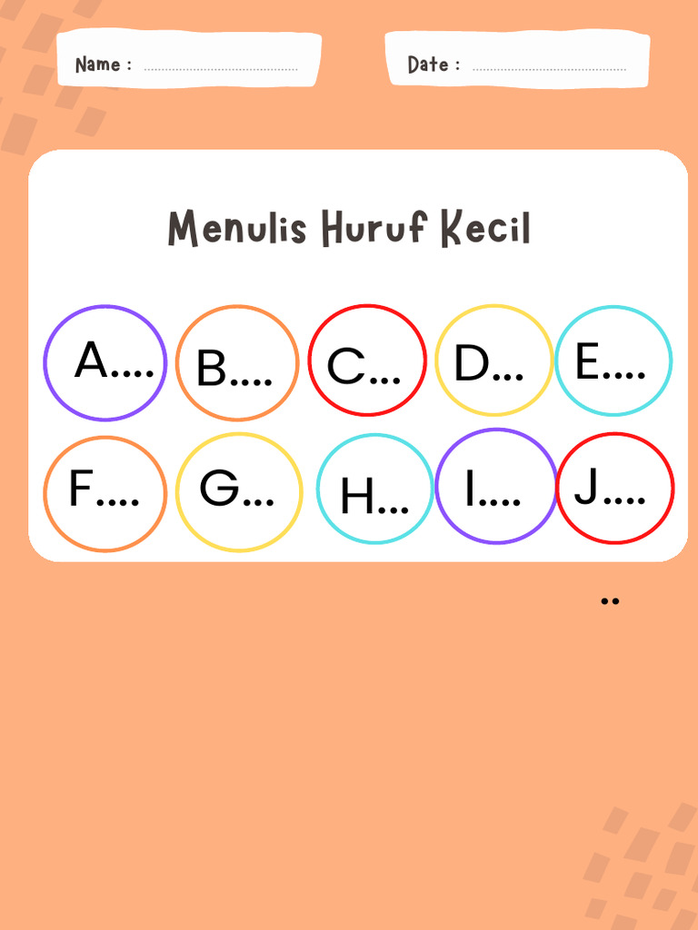 Fill in Missing Alphabet Letters Worksheet in Colorful Simple Style | PDF