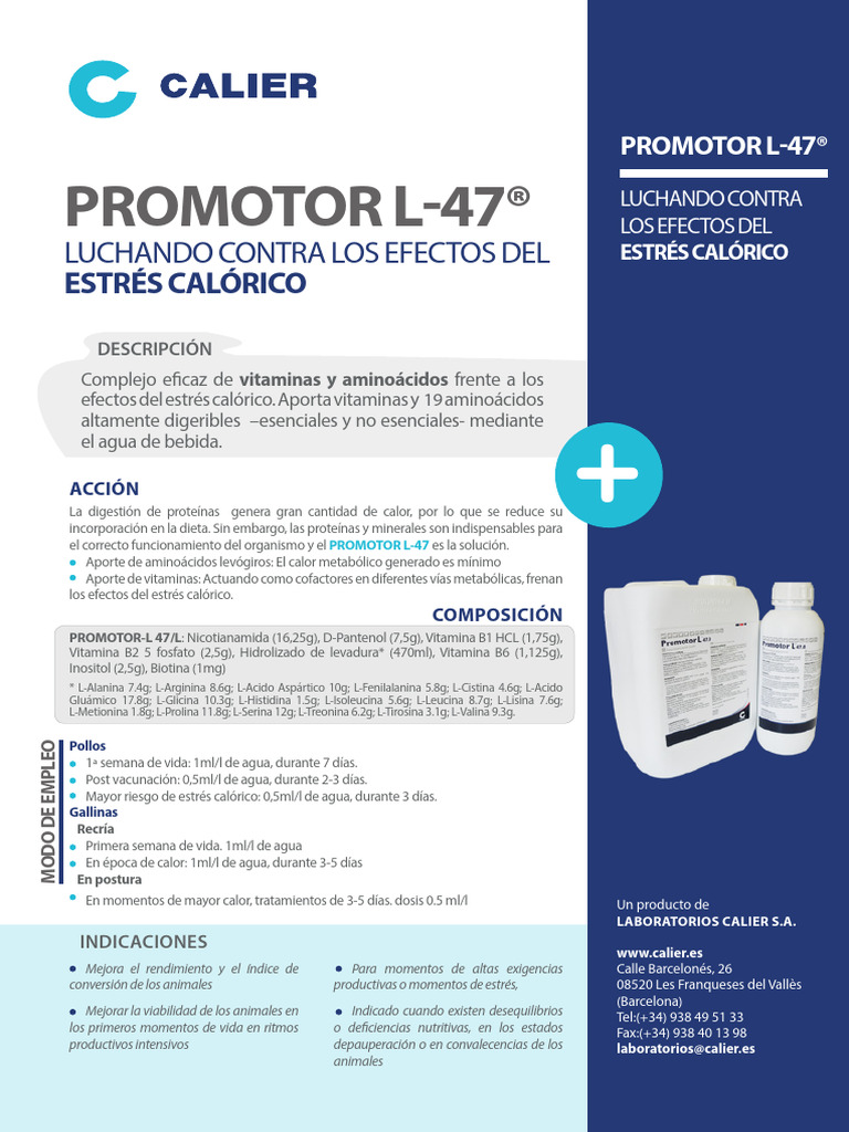 Promotor L 47 de Calier | PDF | Vitamina | Compuestos orgánicos