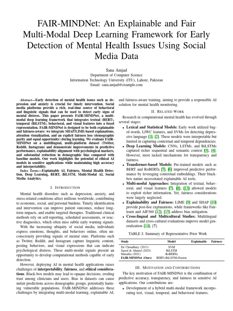 Early Detection Mental Health SanaAmjad Prototype Tex | PDF ...