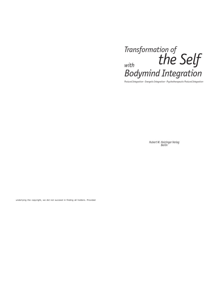 Bodymind Integration: Transforming Self | PDF | Psychotherapy ...