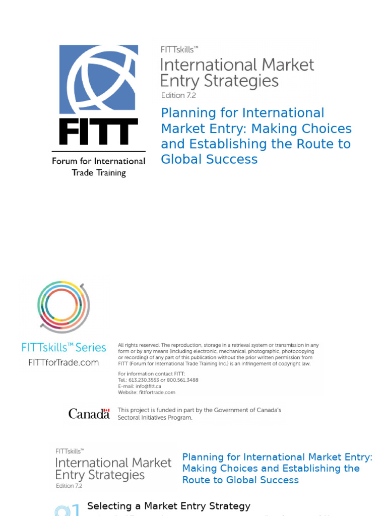 International Market Entry Strategies Guide | PDF | License | Investing