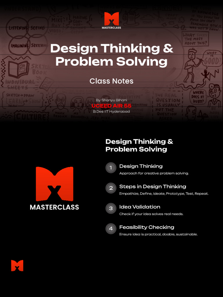 Desigm Thinking Notes | PDF | Design Thinking | Cognition