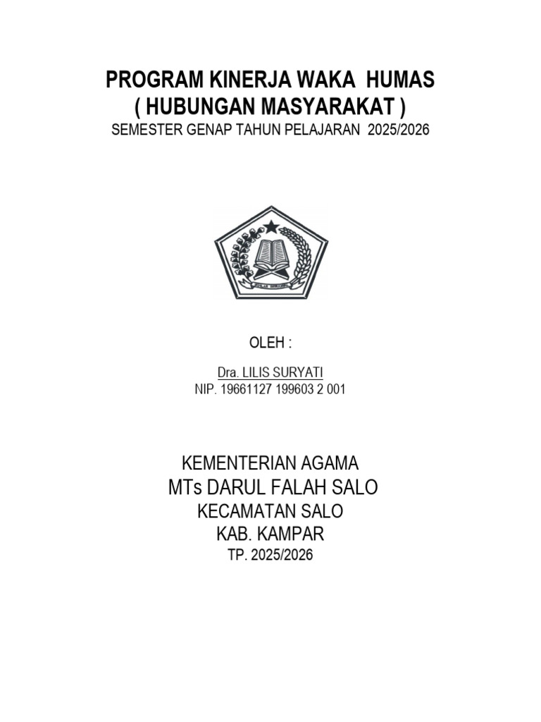Program Humas MTs Darul Falah Salo | PDF