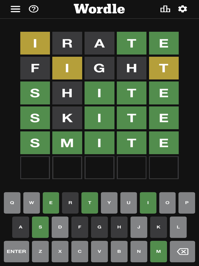 Wordle Game Letter Grid Layout | PDF