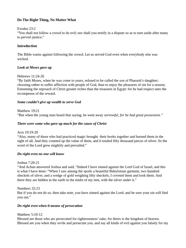 Do The Right Thing | PDF