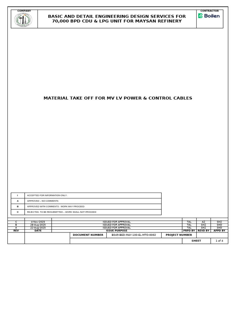 MV LV Power & Control Cables MTO | PDF | Wire | Insulator (Electricity)