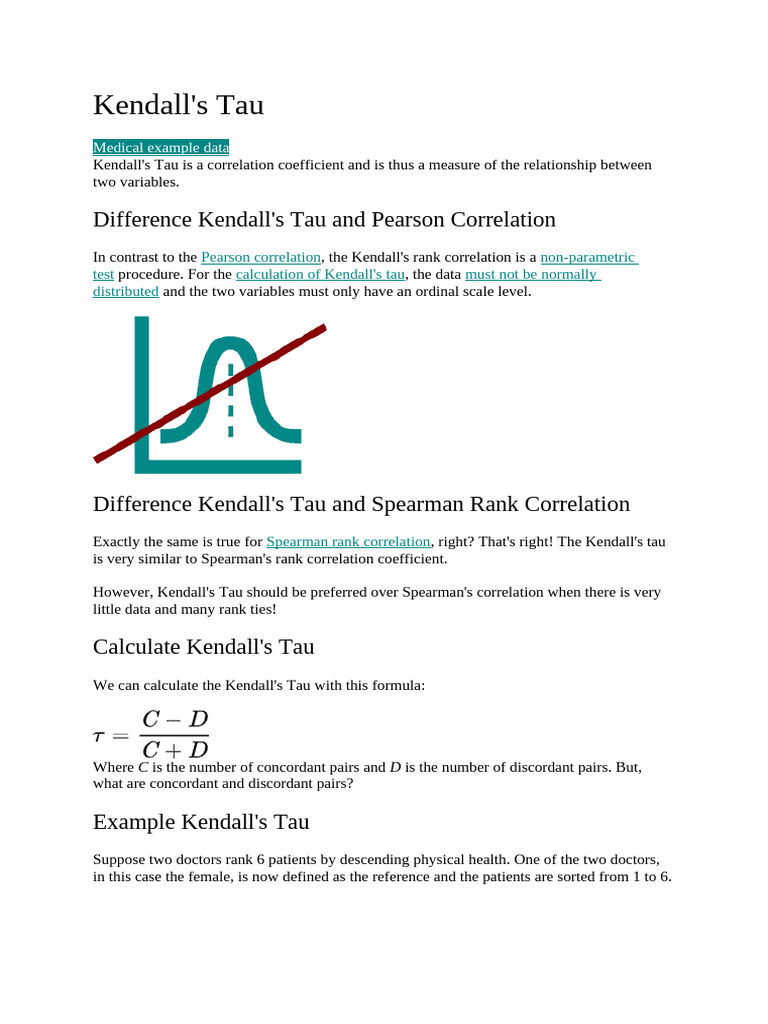 Understanding Kendall's Tau Correlation | PDF | Spearman's Rank ...