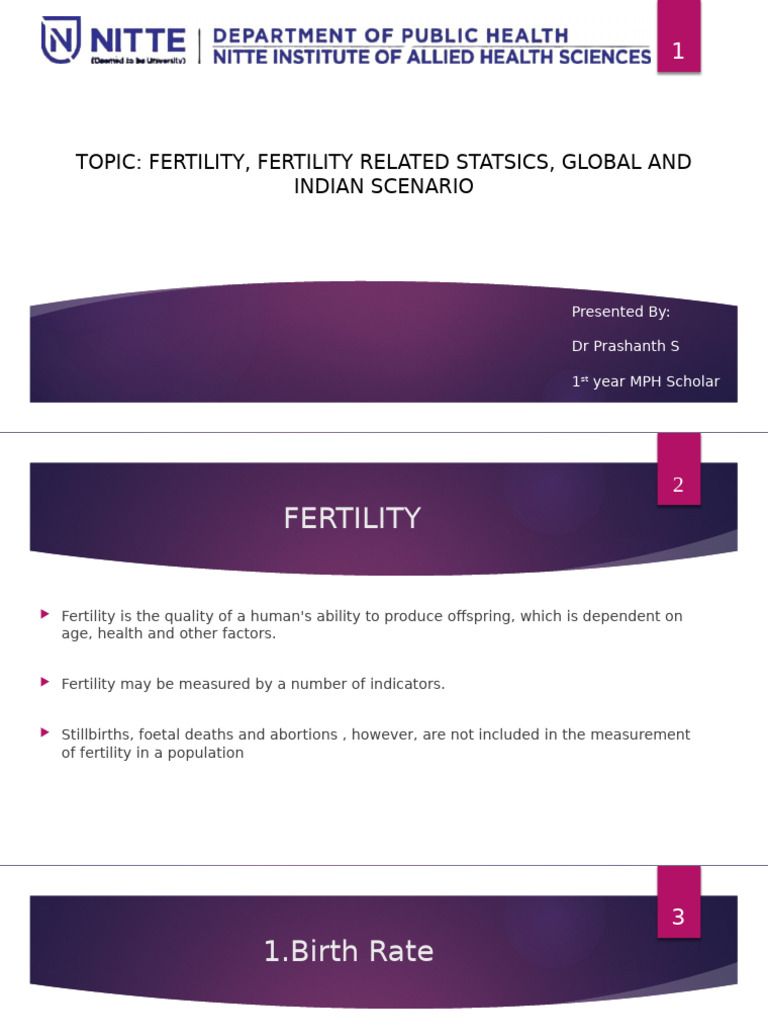 Demography (Fertility Indicators) | PDF | Total Fertility Rate | Family ...