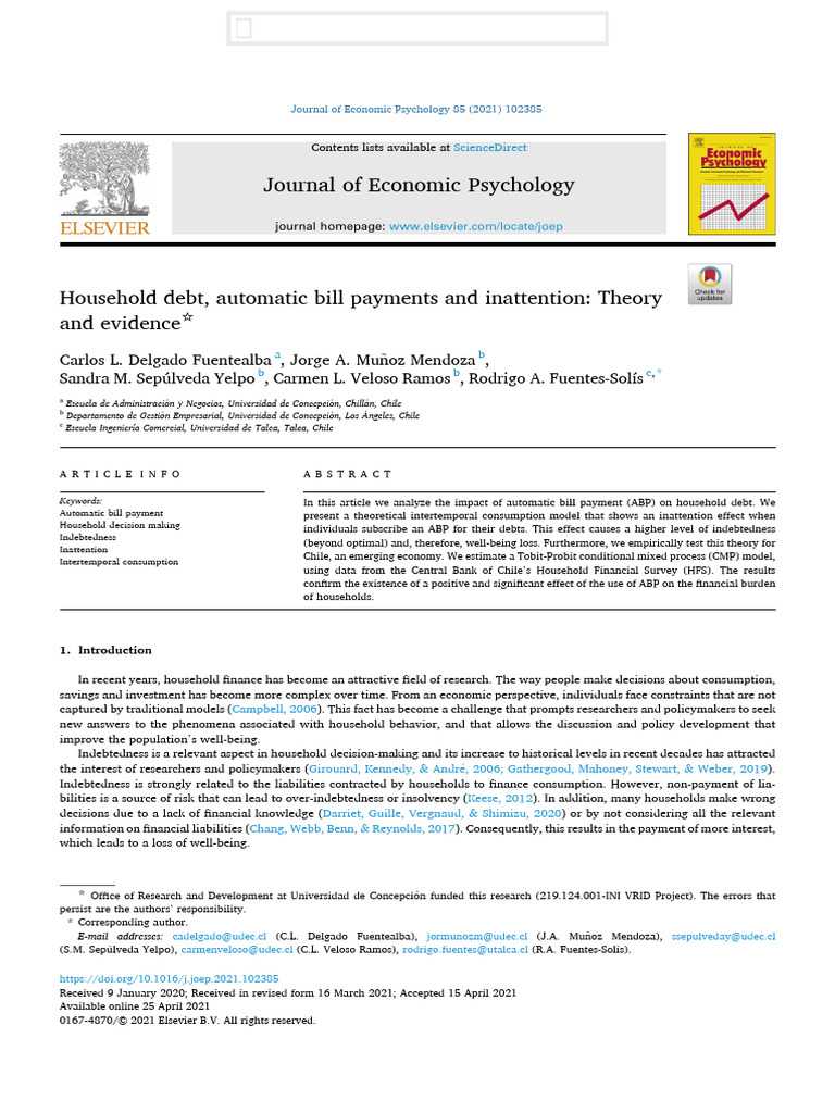 Cartol Et. Al Chile 2021 | PDF | Debt | Credit Card